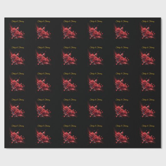 Eleganter 30. Geburtstag - Rose in Bloom Geschenkpapier (Flach)