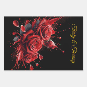Eleganter 30. Geburtstag - Rose in Bloom Geschenkpapier Set