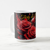 Eleganter 30. Geburtstag - Rose in Bloom Kaffeetasse (Vorderseite Links)