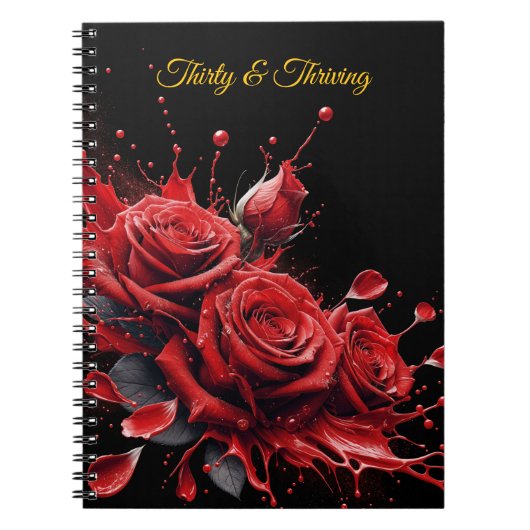 Eleganter 30. Geburtstag - Rose in Bloom Notizblock (Vorderseite)