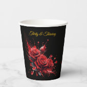 Eleganter 30. Geburtstag - Rose in Bloom Pappbecher (Vorderseite)