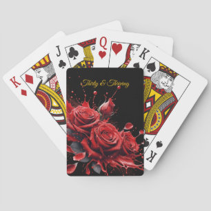 Eleganter 30. Geburtstag - Rose in Bloom Spielkarten