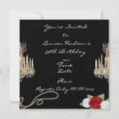 Eleganter 30. GEBURTSTAG VINTAGE BLING Einladung (Rückseite)