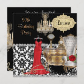 Eleganter 30. GEBURTSTAG VINTAGE BLING Einladung (Vorne/Hinten)