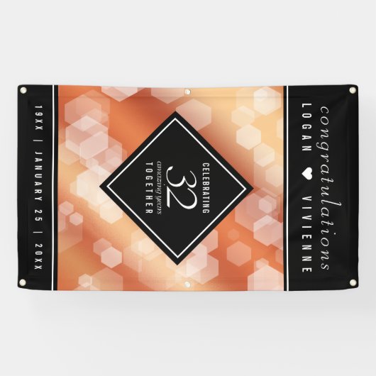 Eleganter 32. Geburtstag der Bronze Banner (Horizontal)