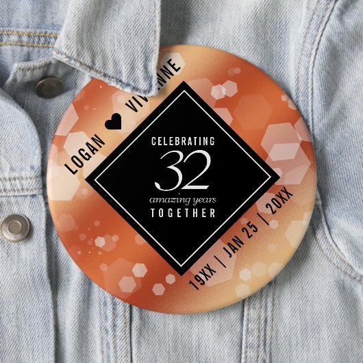 Eleganter 32. Geburtstag der Bronze Button (Beispiel)