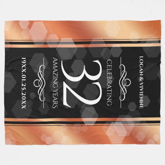 Eleganter 32. Geburtstag der Bronze Fleecedecke (Vorderseite (Horizontal))