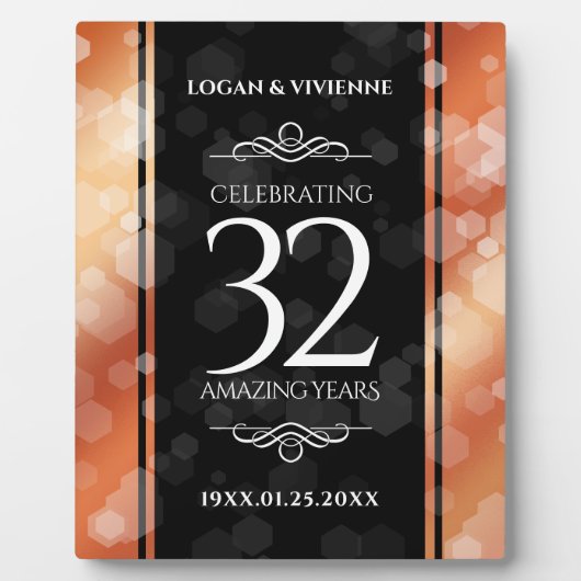 Eleganter 32. Geburtstag der Bronze Fotoplatte (Vorderseite)