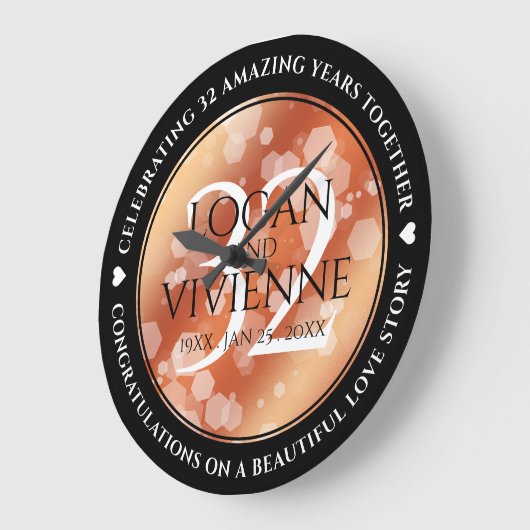 Eleganter 32. Geburtstag der Bronze Große Wanduhr (Winkel)