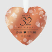 Eleganter 32. Geburtstag der Bronze Ornament (Vorderseite)