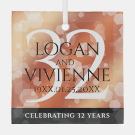 Eleganter 32. Geburtstag der Bronze Ornament Aus Glas