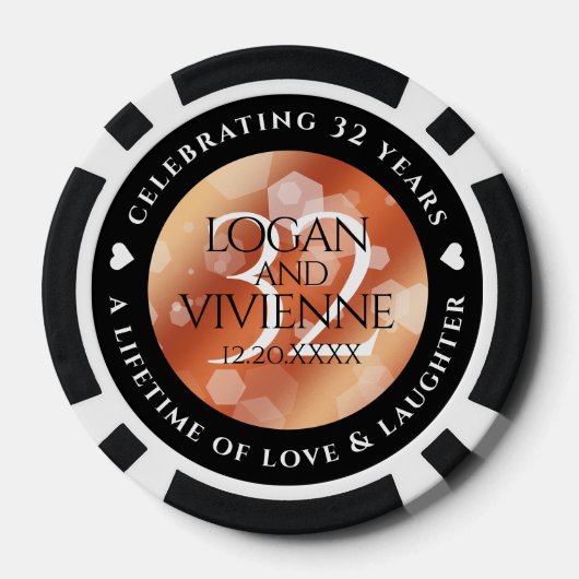 Eleganter 32. Geburtstag der Bronze Pokerchips (Rückseite)