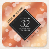 Eleganter 32. Geburtstag der Bronze Rechteckiger Pappuntersetzer (Vorderseite)