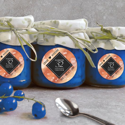 Eleganter 32. Geburtstag der Bronze Runder Aufkleber