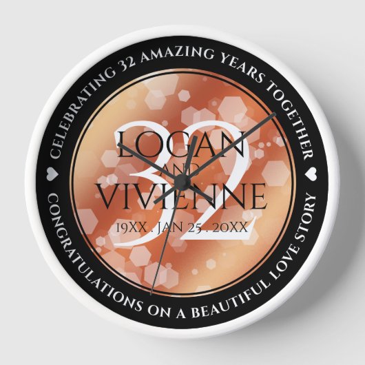 Eleganter 32. Geburtstag der Bronze Uhr (Vorderseite)