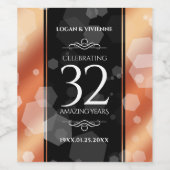 Eleganter 32. Geburtstag der Bronze Weinetikett (Einzelnes Label)