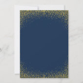 Eleganter 32. Geburtstag Einladung Navy Gold Glitz (Rückseite)