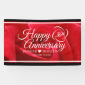 Eleganter 36. Rose Hochzeitstag Banner (Horizontal)