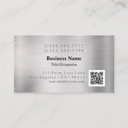 Eleganter 3-D Monogramm und Name QR-Code Gestrickt Visitenkarte (Rückseite)
