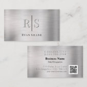 Eleganter 3-D Monogramm und Name QR-Code Gestrickt Visitenkarte (Vorne/Hinten)