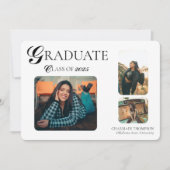 Eleganter 3-Foto-Abschluss Einladung (Vorderseite)