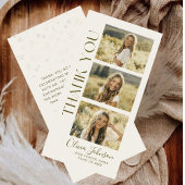Eleganter 3 Foto Minimalistischer Abschluss Dankeskarte