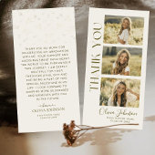 Eleganter 3 Foto Minimalistischer Abschluss Dankeskarte