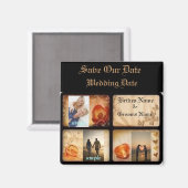 Eleganter 3 Foto Save the Date Hochzeitsmagnet Magnet (Vorderseite/Rückseite)