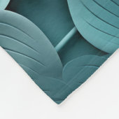 Eleganter 3D Floral Relief Aquamarin Fleecedecke (Ecke)