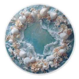 Eleganter 3D-Ring von Muscheln Küste Keramikknauf