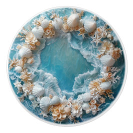 Eleganter 3D-Ring von Muscheln Küste Keramikknauf