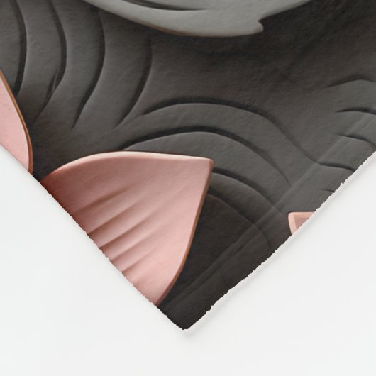 Eleganter, 3D-Stil Pastel Floral Relief Fleecedecke (Ecke)