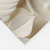 Eleganter, 3D-Stilweißer Flora Relief Fleecedecke (Ecke)