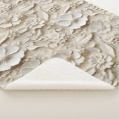 Eleganter, 3D-Stilweißer Flora Relief Sherpadecke (3/4)