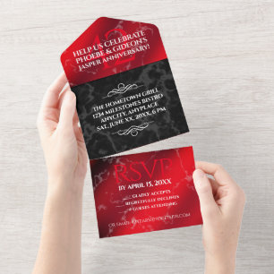 Eleganter 42. Jasper-Hochzeitstag All In One Einladung