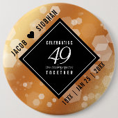 Eleganter 49. Geburtstag der Kupferhochzeit Button (Vorderseite)