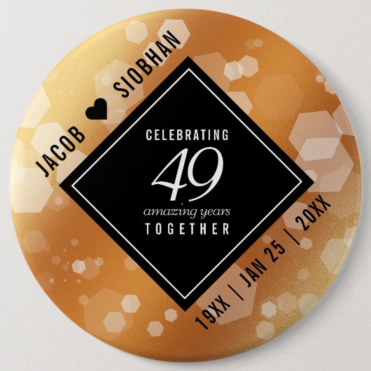 Eleganter 49. Geburtstag der Kupferhochzeit Button (Vorderseite)
