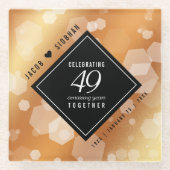 Eleganter 49. Geburtstag der Kupferhochzeit Glasuntersetzer (Vorderseite)