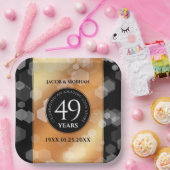 Eleganter 49. Geburtstag der Kupferhochzeit Pappteller (Party)