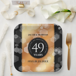 Eleganter 49. Geburtstag der Kupferhochzeit Pappteller