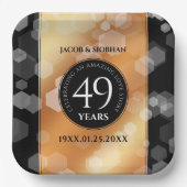 Eleganter 49. Geburtstag der Kupferhochzeit Pappteller (Vorderseite)