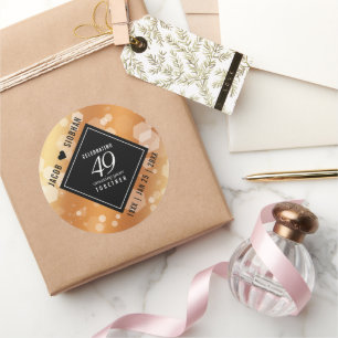 Eleganter 49. Geburtstag der Kupferhochzeit Runder Aufkleber