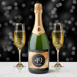 Eleganter 49. Geburtstag der Kupferhochzeit Schaumweinetikett