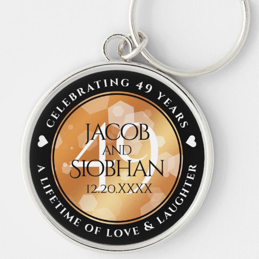 Eleganter 49. Geburtstag der Kupferhochzeit Schlüsselanhänger (Vorne)
