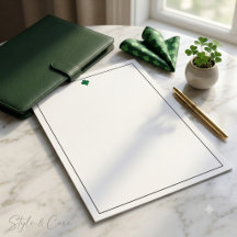 Eleganter 4-Blatt-Klee-Briefkopf Stilvolles Papier