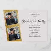 Eleganter 4-Foto-Abschluss Folieneinladung (Rückseite)