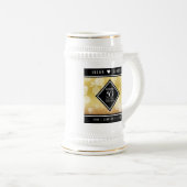 Eleganter 50. Geburtstag der Goldenen Hochzeit Bierglas (VorderseiteRechts)