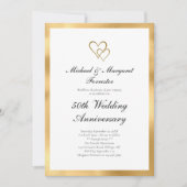 Eleganter 50. Geburtstag der Goldenen Hochzeit Einladung (Vorderseite)
