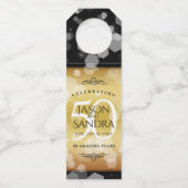 Eleganter 50. Geburtstag der Goldenen Hochzeit Flaschenanhänger (Vorderseite)