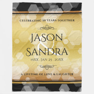 Eleganter 50. Geburtstag der Goldenen Hochzeit Fleecedecke